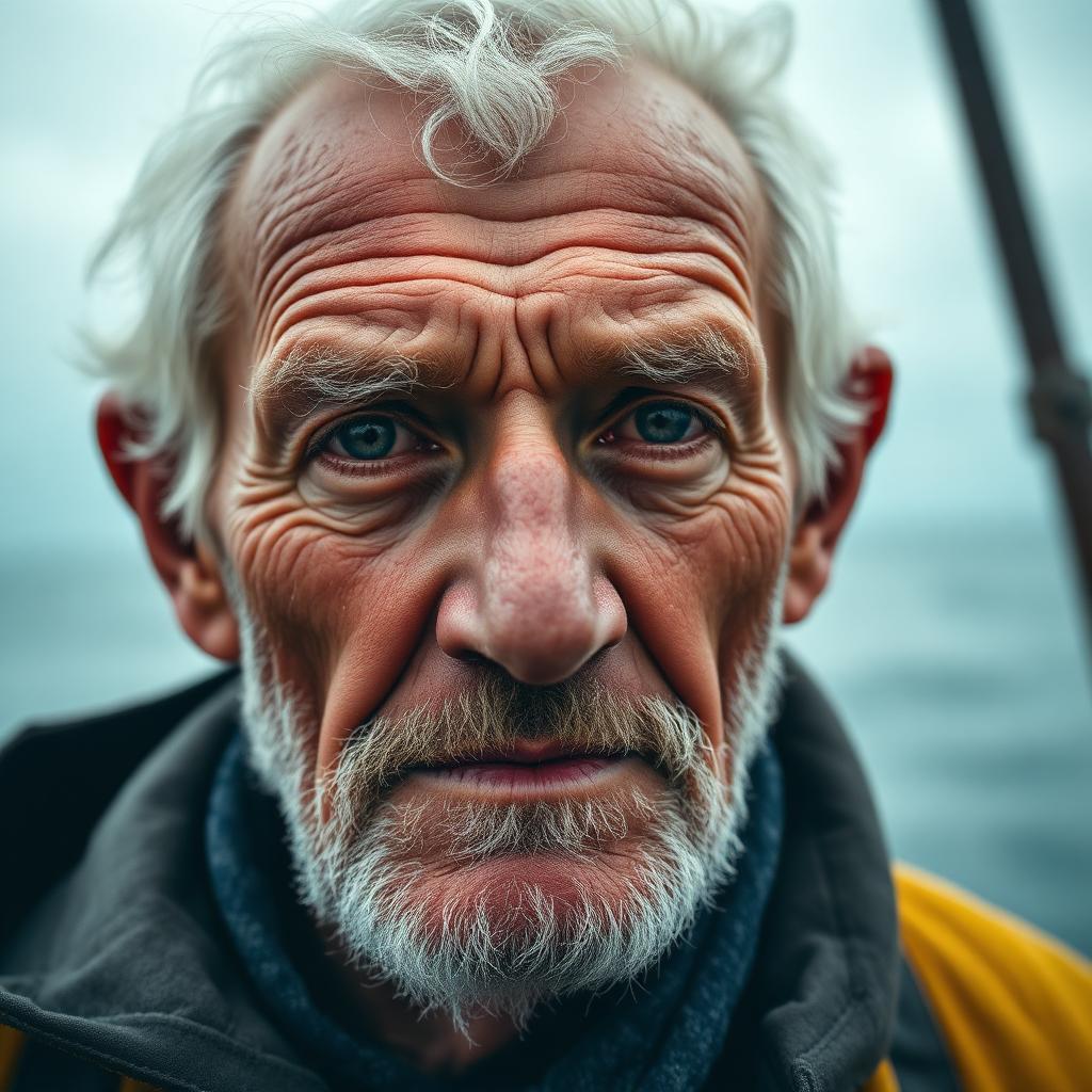 Krea 2 Large sample: highly detailed close-up portrait of a weathered fisherman