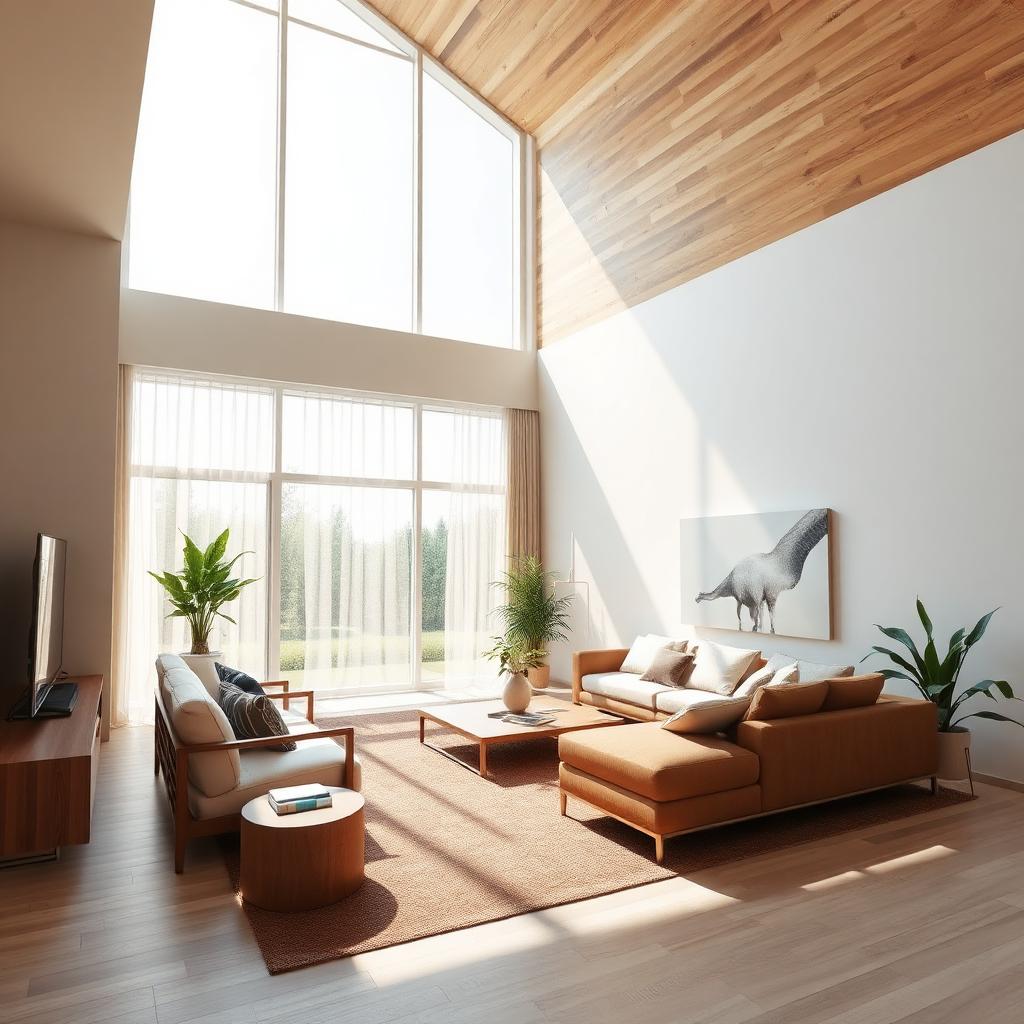 MAI Image 2.5 sample: sunlit modern living room interior with natural materials